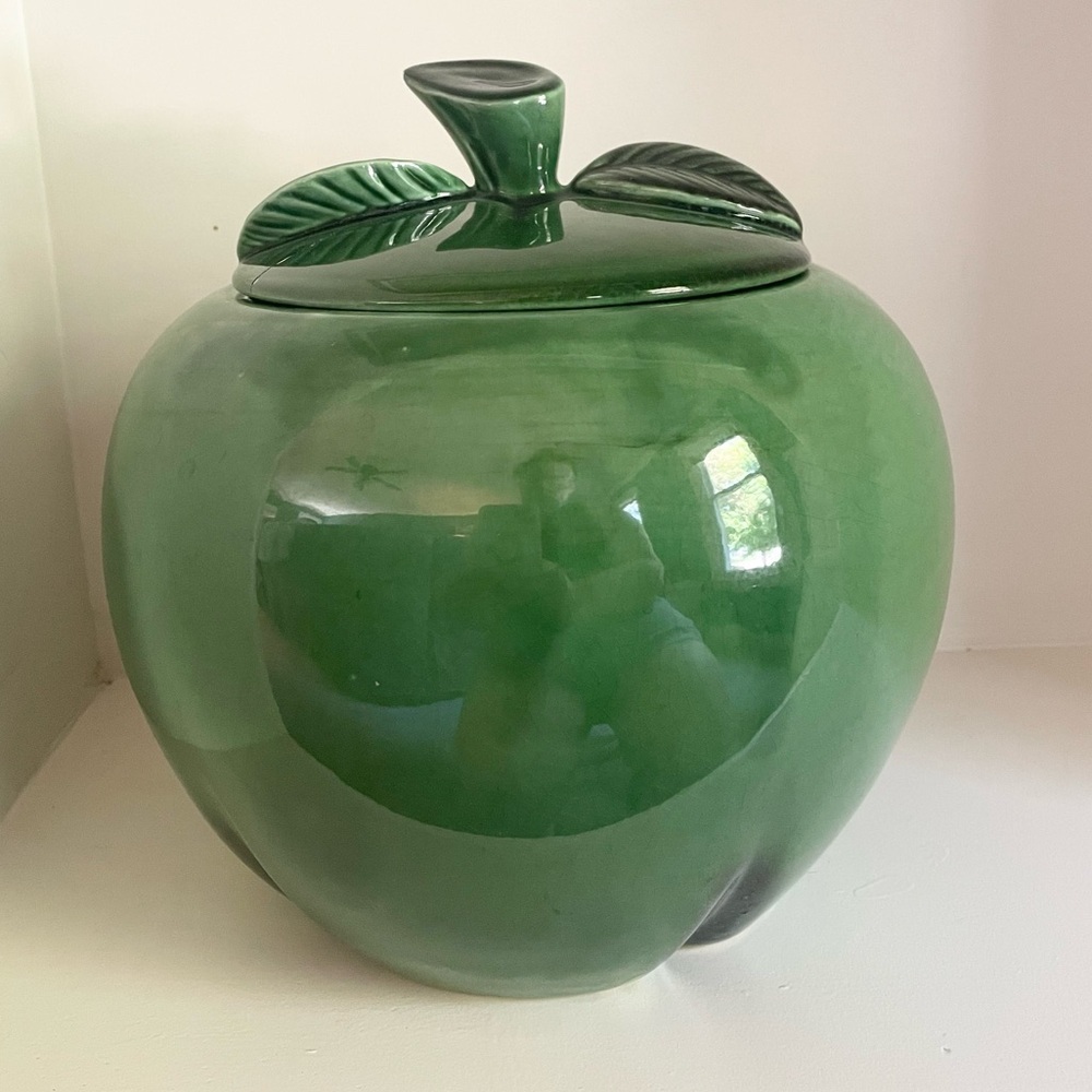 Vintage Esmond USA Green Apple Cookie Jar